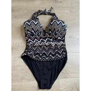Womens La Blanca One Piece Padded Ruched Waist Slimming Swimsuit Size 14